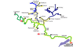 Map of Northern Broads rivers